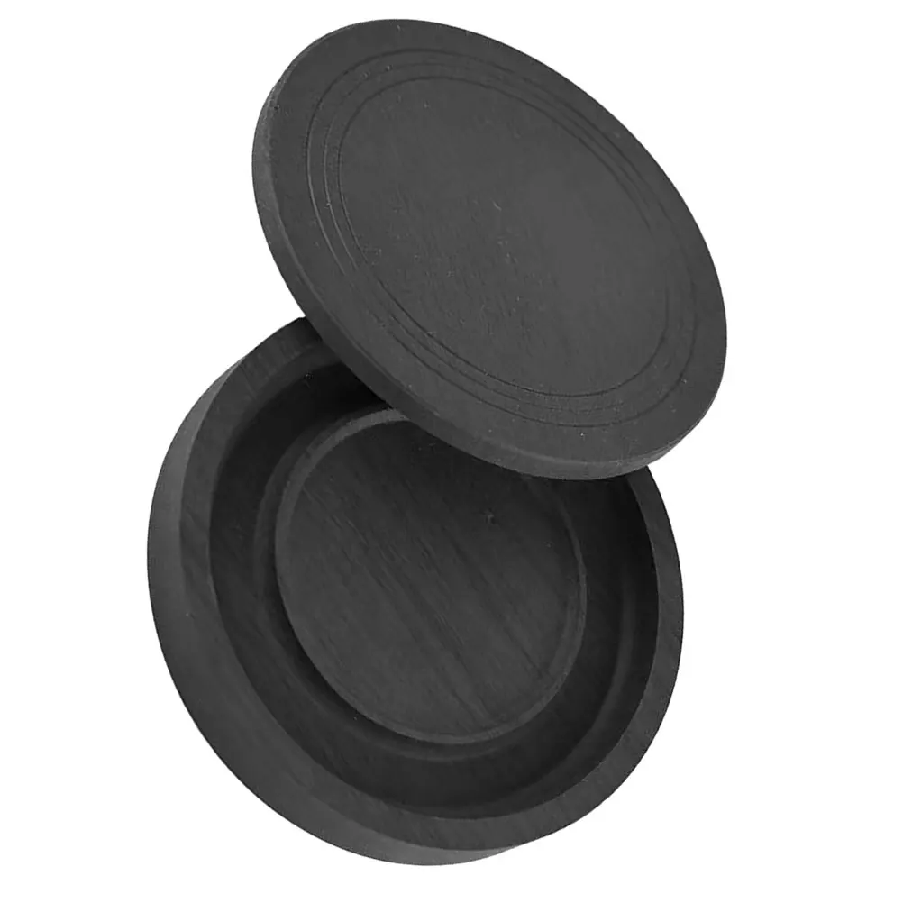 

Natural Round Inkstone With Lid Calligraphy Dish Traditional Chinese Ink Pot Grind Stone Accessories Tray Painting Beginners