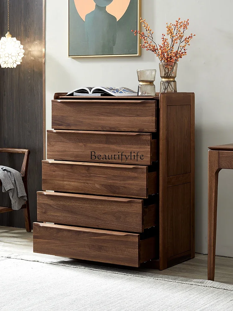 

FG44Italian minimalist solid wood chest of drawers storage drawer simple modern storage cabinet
