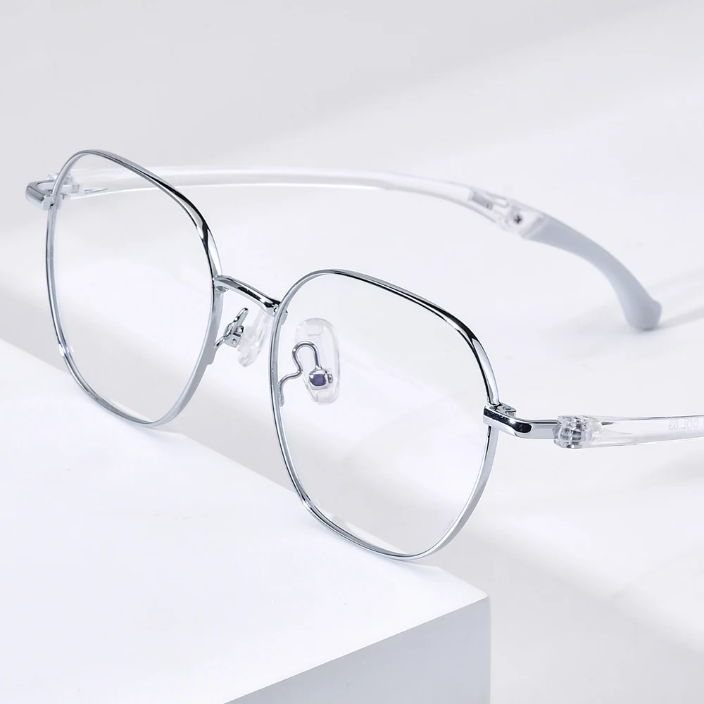 NIANZHEN Metal Teenage Eyeglasses Polygon Brand Design Student Glasses Frames Ultralight Adjustable Kids Eyewear Spectacles 6510