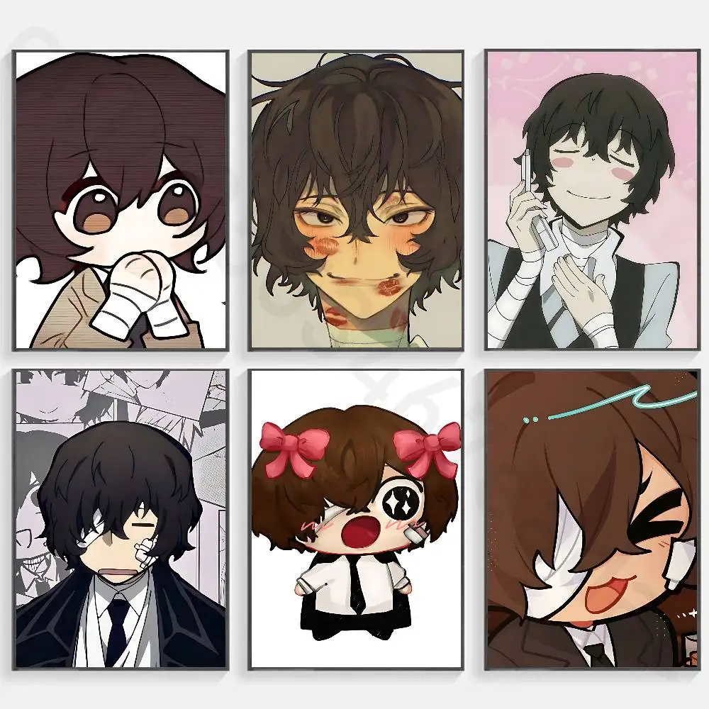 Cartoon Character Dazai O-Osamu Poster Fancy Poster Wall Sticker for Living Room Bar Vintage Decorative Painting