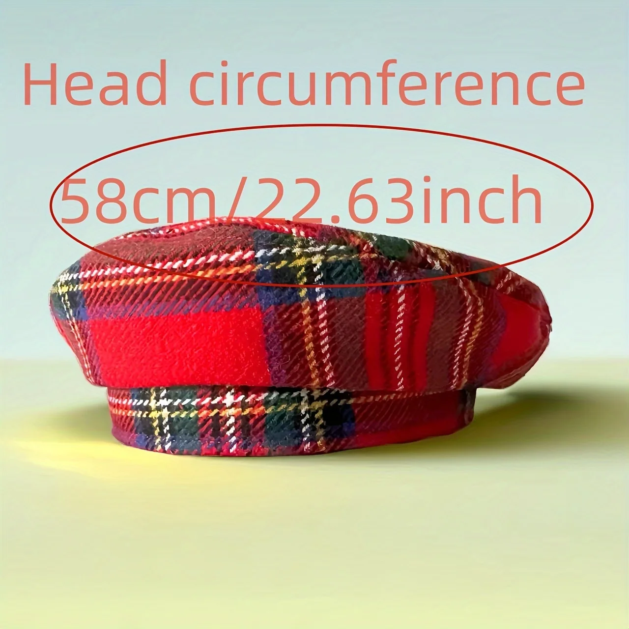 New Women\'s Red Fashion Beret Plaid Casual Hat Suitable for Leisure Party Ordinary Life Decoration Casual Lady Outdoor Shopping