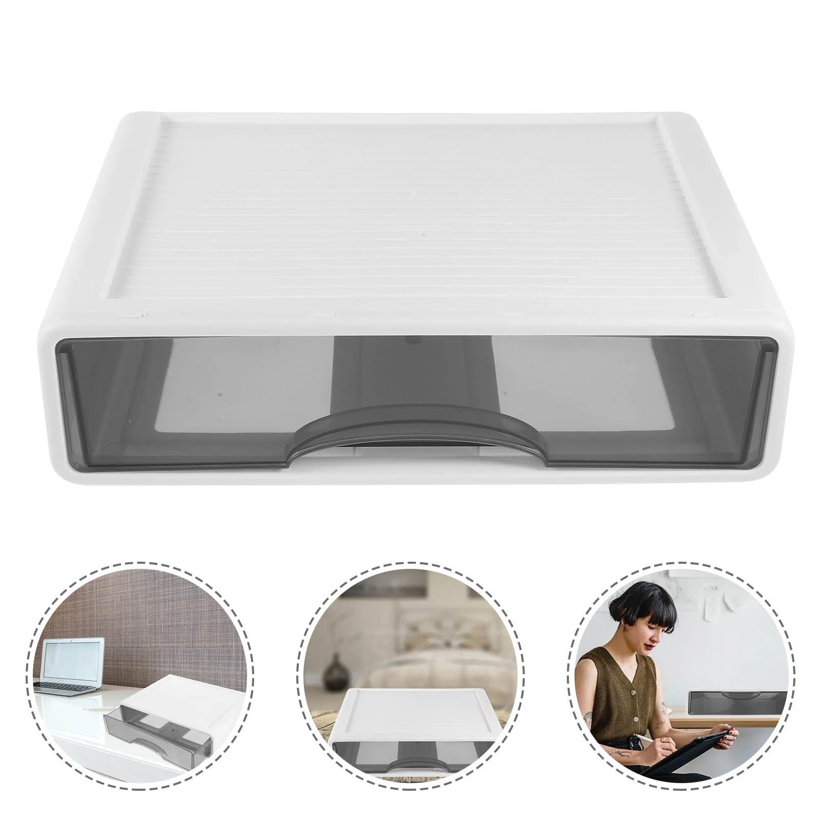 

Sturdy Plastic Drawer Box Desktop Organizer For Office Stationery Makeup Files Large Capacity Space-Savingoffice Storage Case