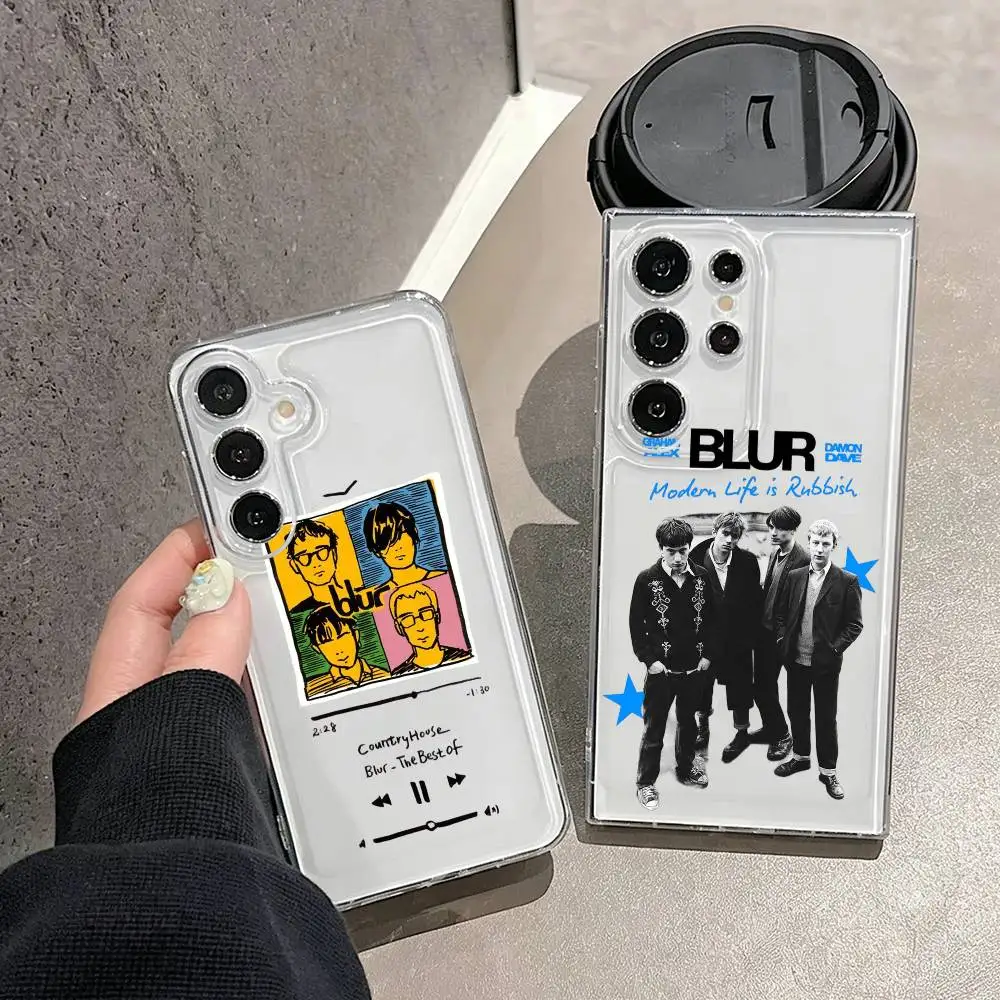 B-Blur Band  Phone Case For Samsung S25,S24,S21,S22,S23,S30,Ultra,S20,Plus,Fe,Note,10,9,5G Transparent Cover