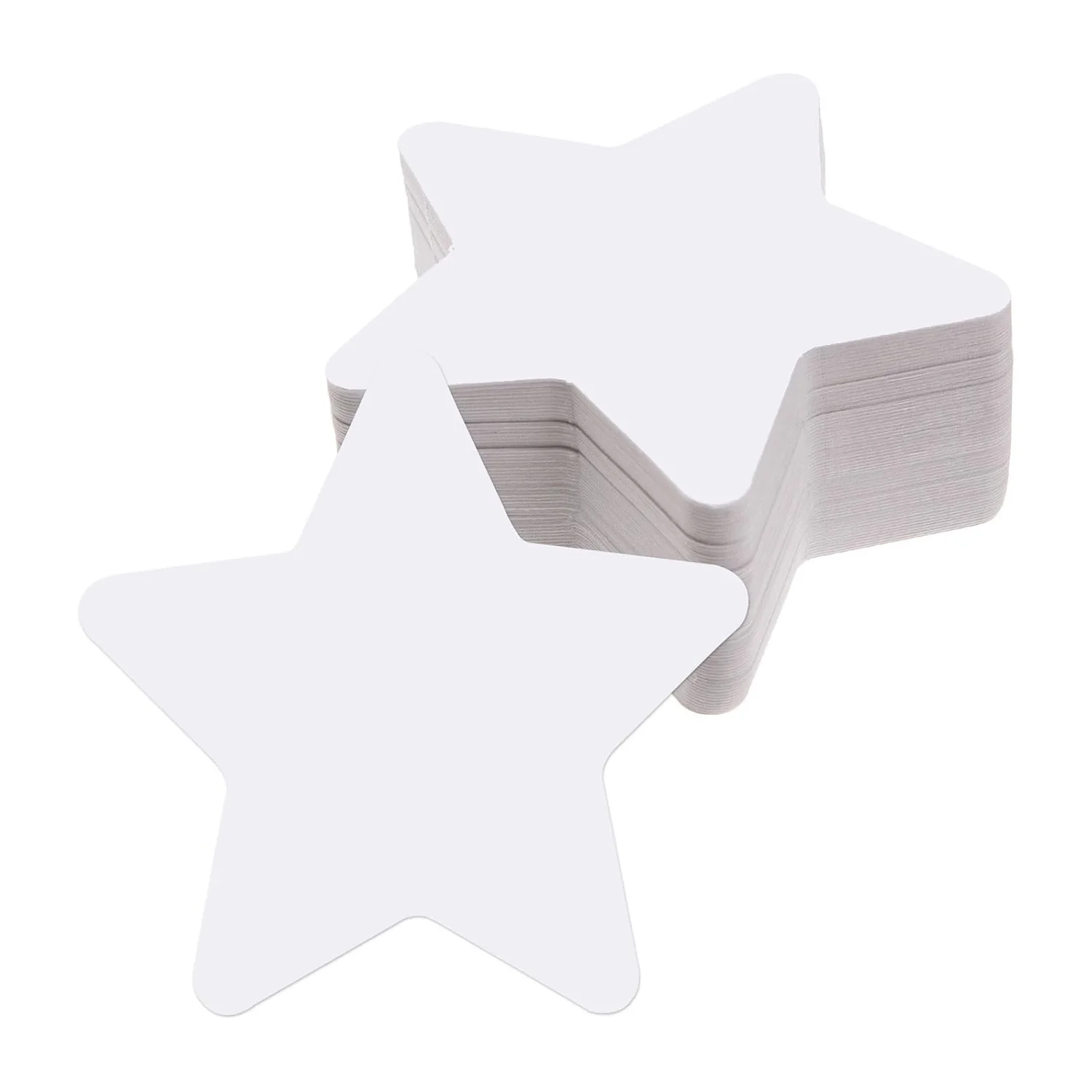100 Pieces of White Cut Out Star Paper-Cut Classroom Decorative Bulletin Board Five-Pointed Star Cardboard