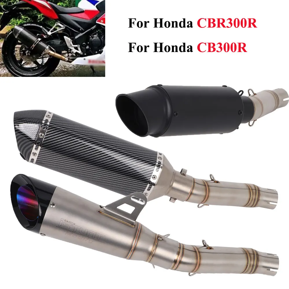 For Honda CBR300R CB300R CB300F CBR300R 2012-2024 Motorcycle Exhaust Slip On Escape System 51MM Middle Link Pipe CBR300 Exhaust