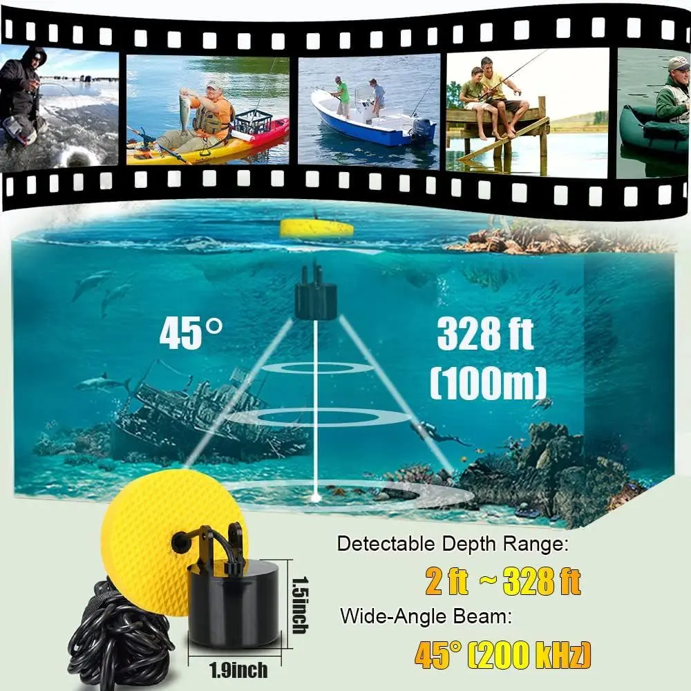 صغيرة محمولة صياد السمك كاياك السونار يده مكتشف الأسماك الجليد الصيد Castable عمق مكتشف قارب صياد الهدايا #4