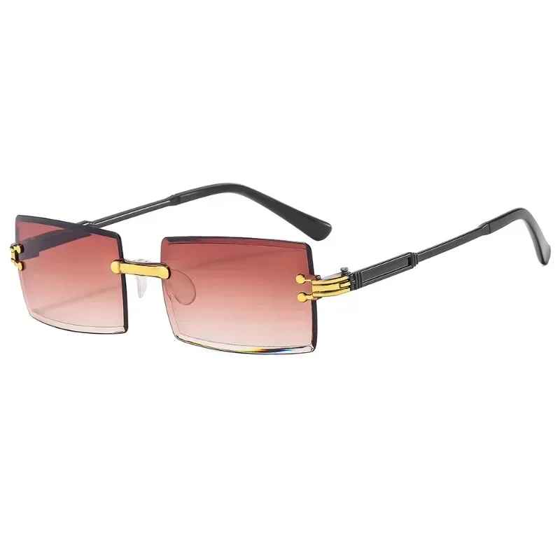 The New Trend Rimless Square Sunglasses   Fashion Ins Network Red Street Shot Hipster  Light and Convenient Visual Clarity