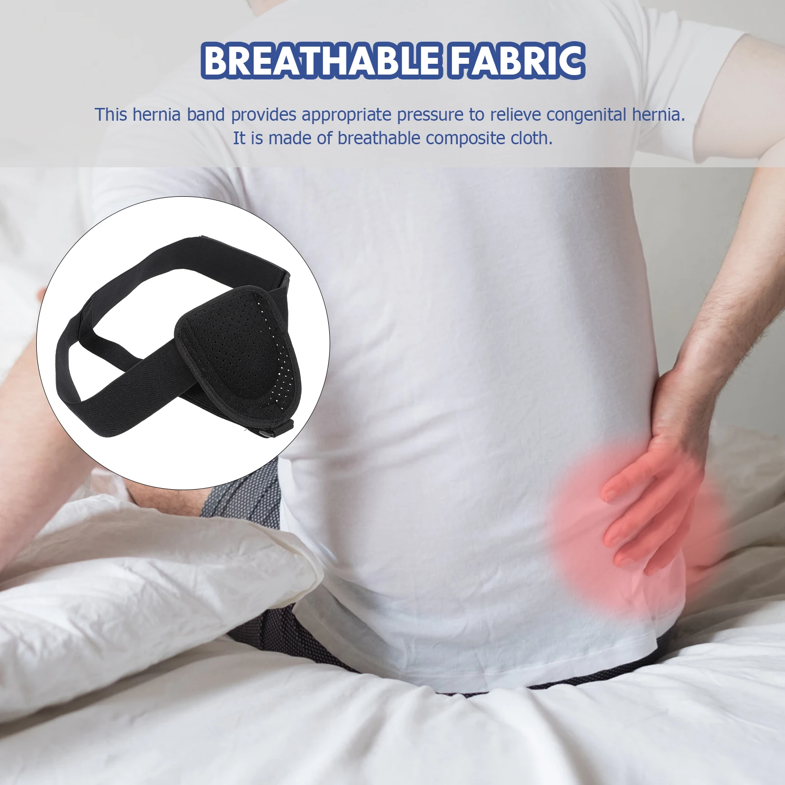

Adjustable Hernia Support Professional Strap Adults Hernia Guard Composite Cloth Easy to Open and Close Practical Design