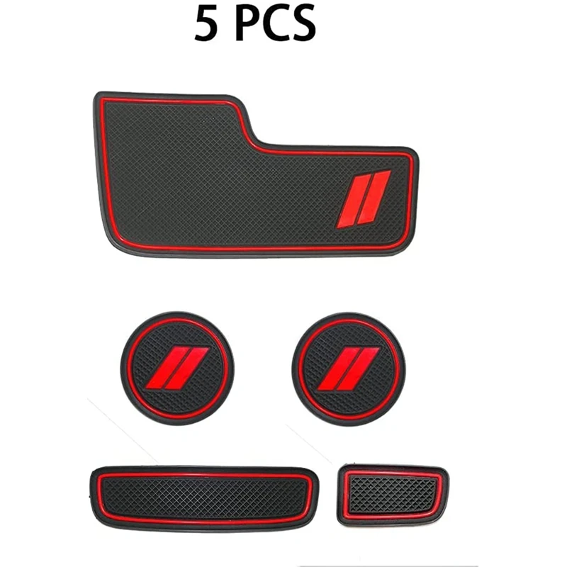 For Dodge Durango Accessories 2014-2020 Anti Dust Cup Holder Inserts, Door Pocket Liners, Center Console Liner Mats