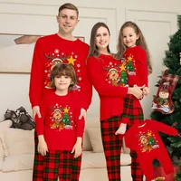 Christmas Family Matching Outfits Pajamas Family Look Clothing Sets Cartoon Print Father Mother Kids Baby Xmas Sleepwear Pyjamas 3