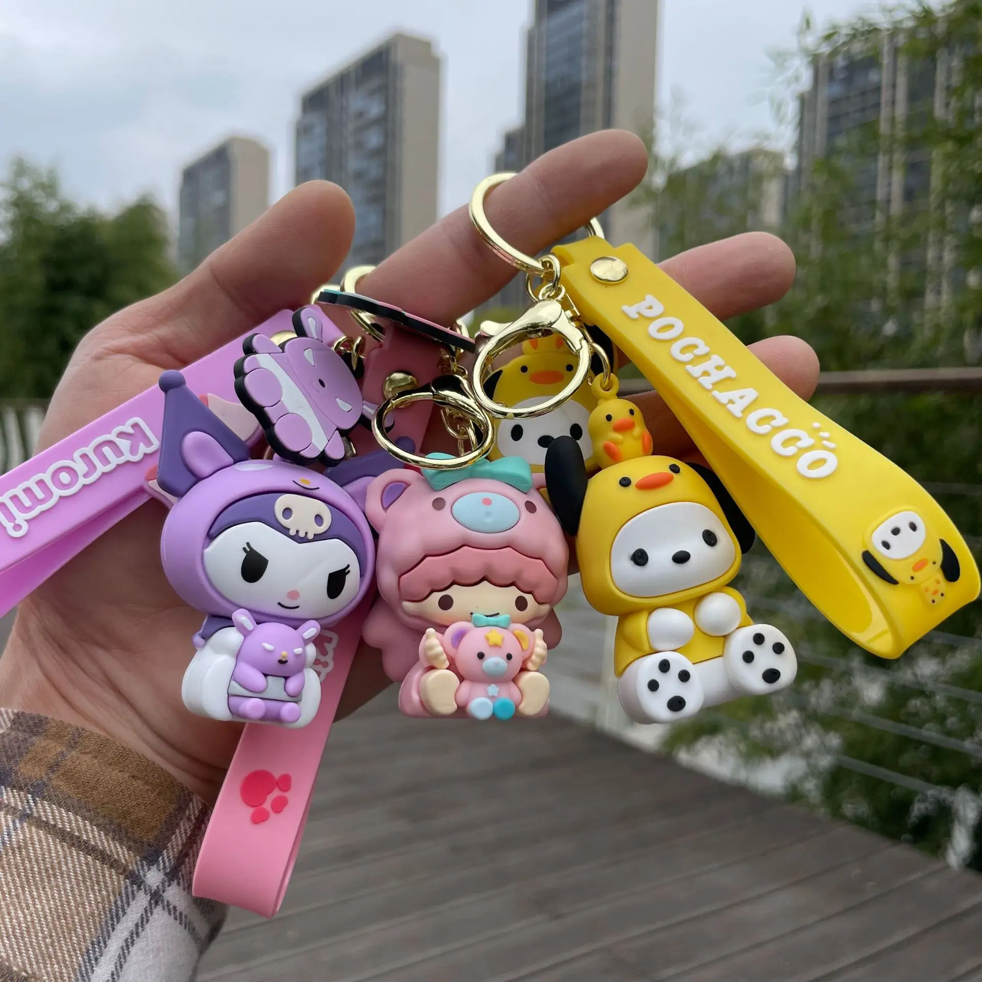 

1/7PCS Kuroomi, Melody, and the Twin Stars plush keychains Perfect for car keys and backpacks