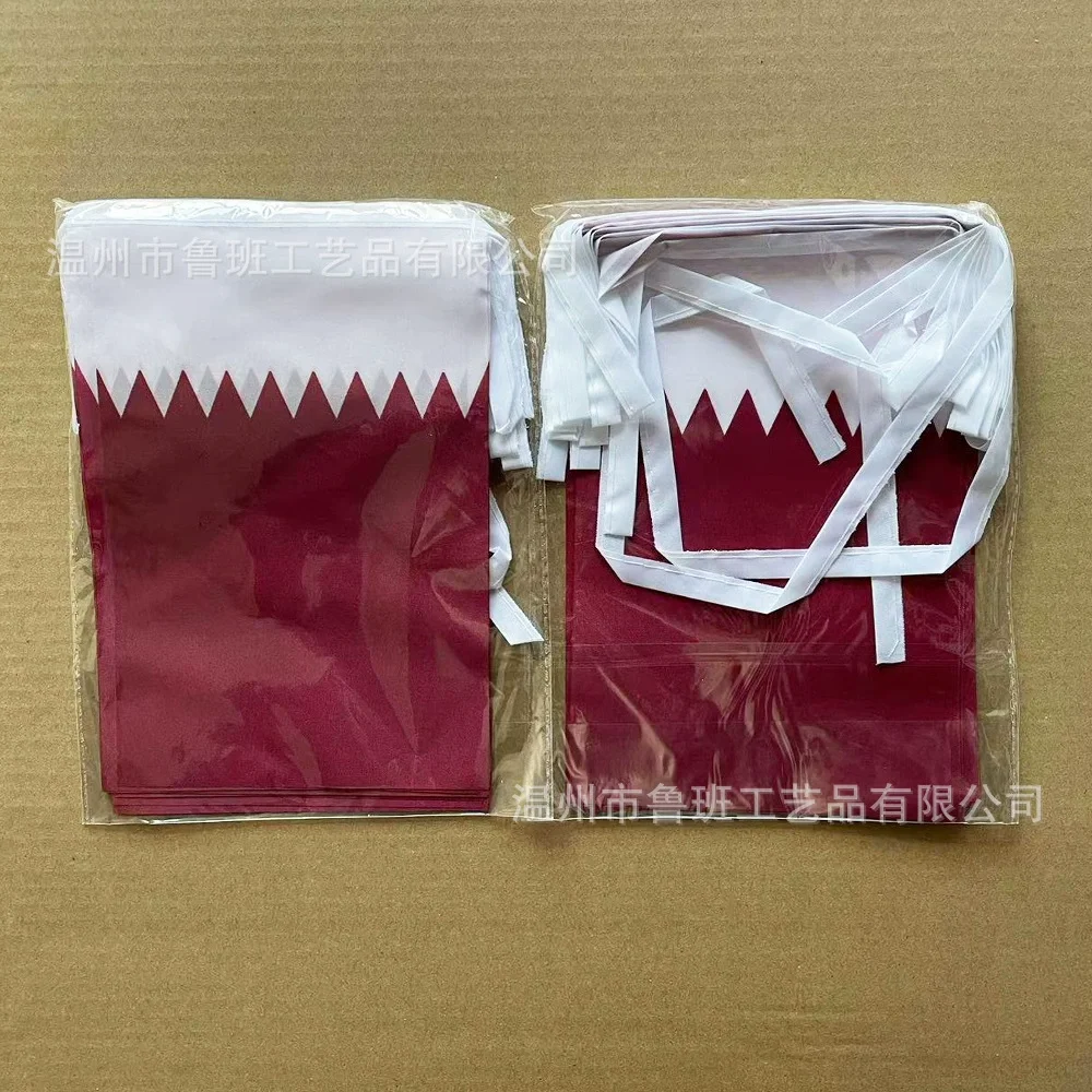 Флаг ТИКИ, 20 шт./лот, флаги с овсянкой на Катар, 14x21 см, вымпел, катар, струнный баннер, фестиваль, вечеринка, праздник для украшения