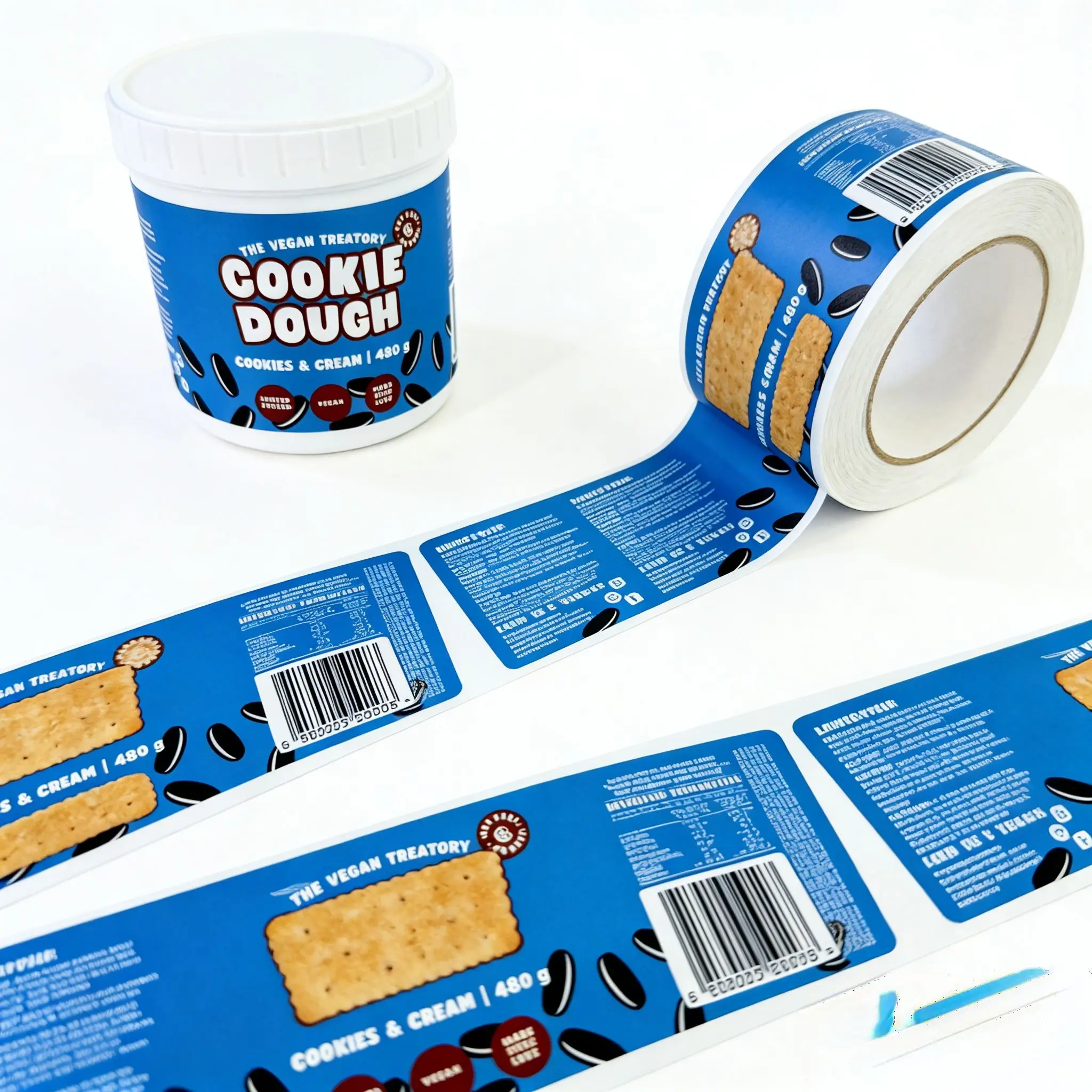 Custom Logo Waterproof Stickers for Food Packaging Spice Jars Peanut Butter Bottles