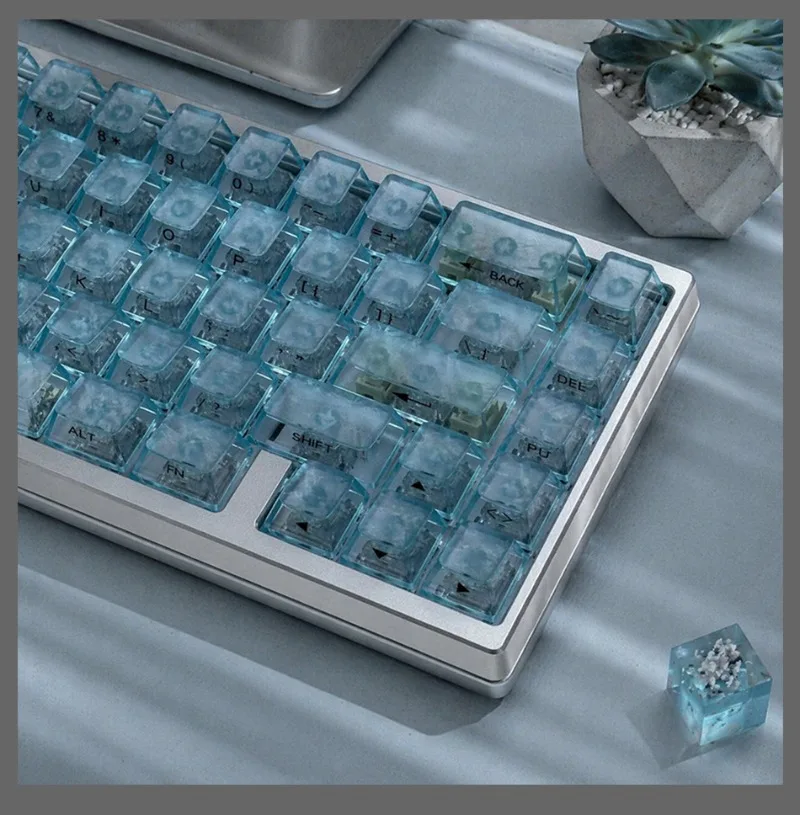 White side engraved top carbon fiber keycap with 115 keys, complete set of original PBT mechanical keyboard