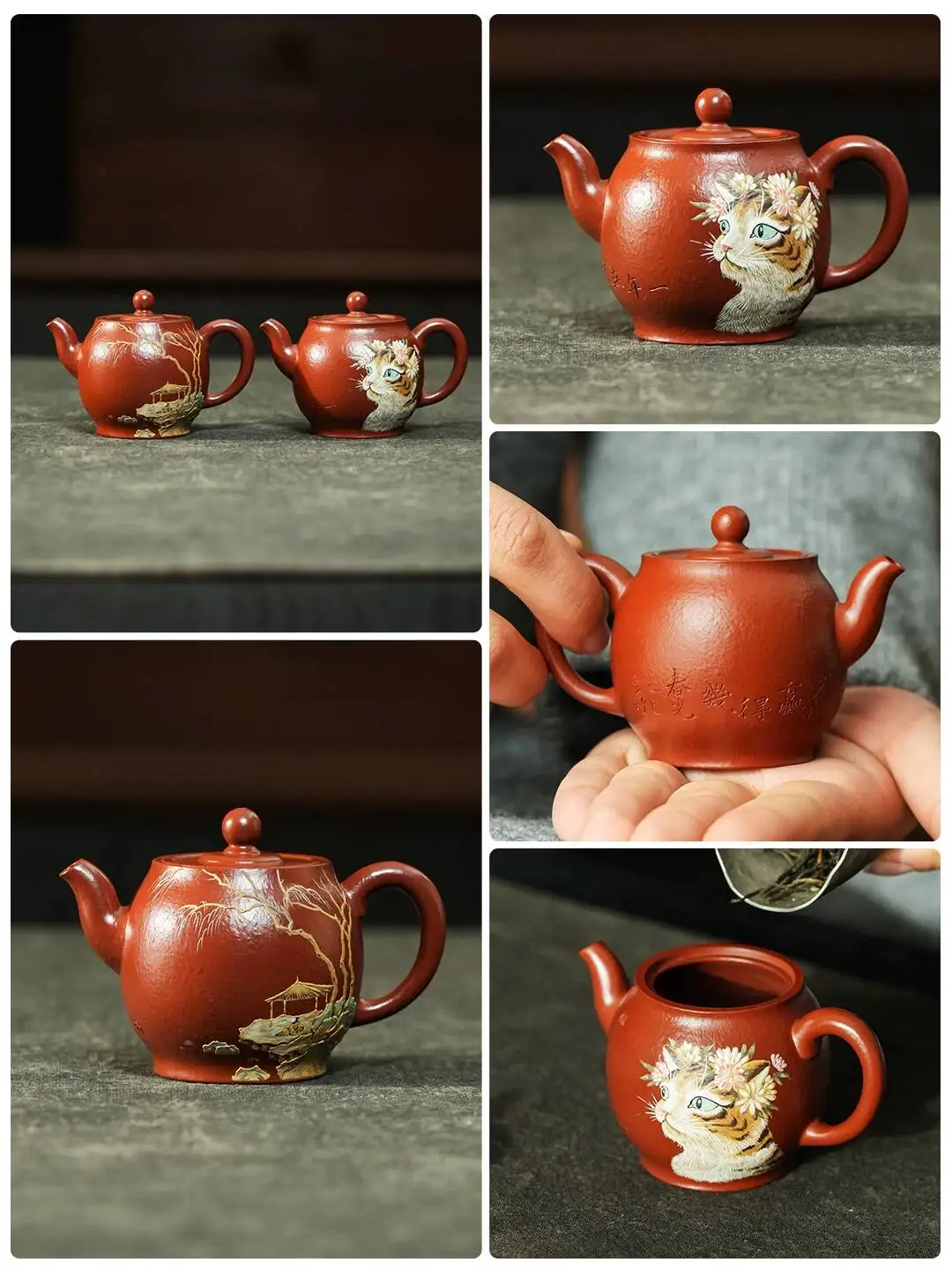 Yi Hut Spring| High-End Yixing Purple Teapot, 80C Small Palace Lantern For One Person, Original Mineral Clay Hand-Painted New