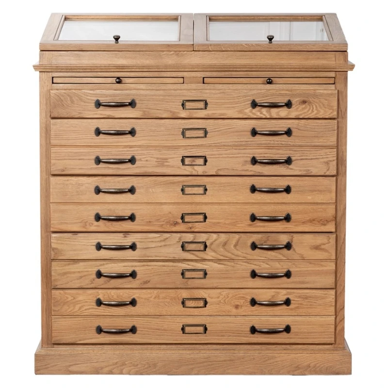

Solid wood cloakroom jewelry storage cabinet, Nordic retro commercial oak display cabinet, cabinet home floor