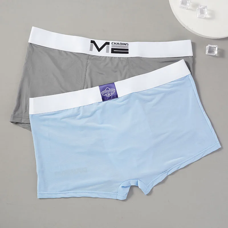 Clearance Ice Silk Men's Boxer Briefs Underwear Sports Thin Flat Corner Pants Summer Breathable Popular Summer Short Underpants