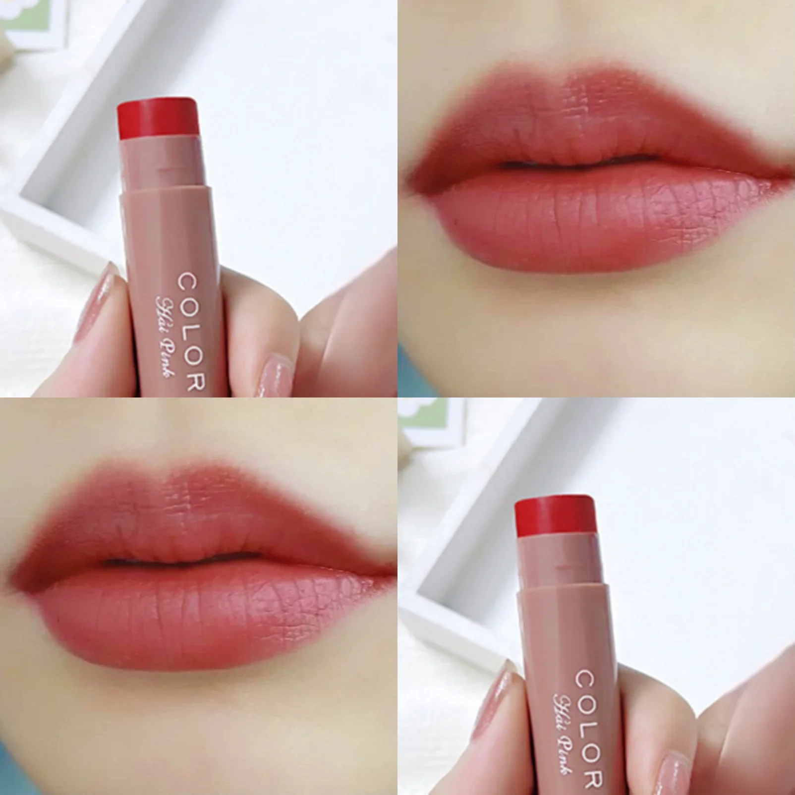 1 lápiz labial hidratante de Color bálsamo labial resistente al agua, nutre y no graso, brillo de labios, maquillaje de labios de belleza cosmético