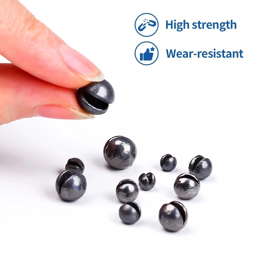 80pcs Bite Lead Fishing Gear Accessories Multi size Open Lead Biting Lead Pendant Adjustable Split Shot Sinkers Fishing Weights