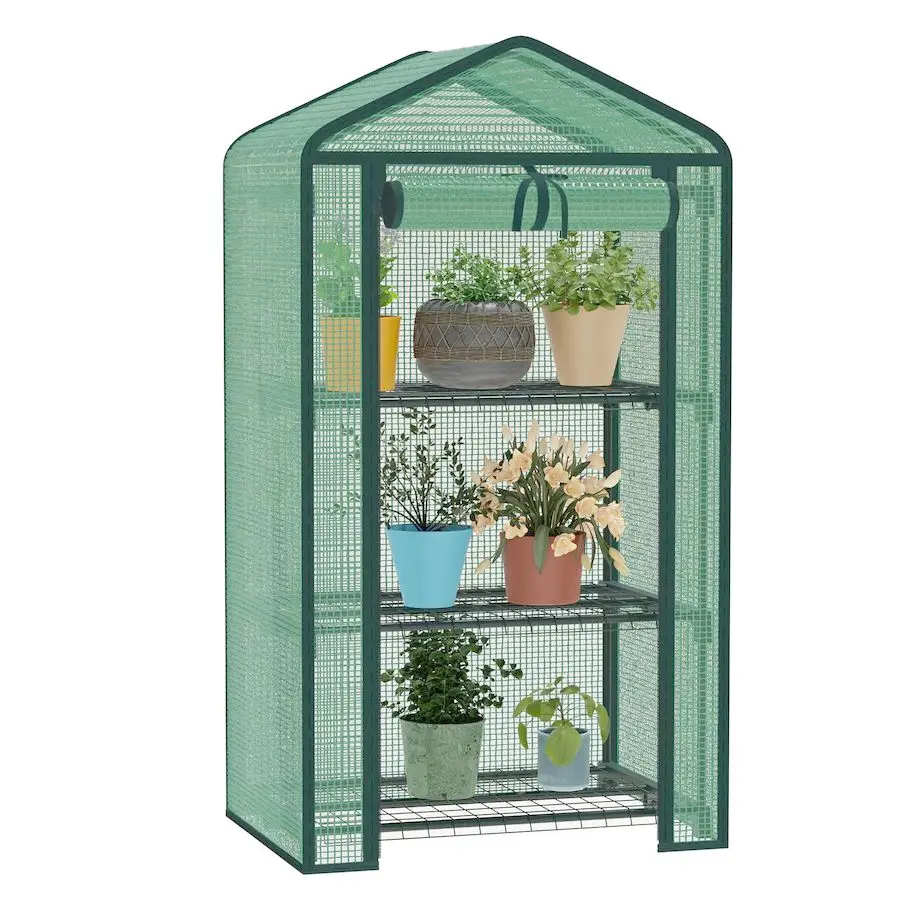 

Портативная 3-ярусная теплица для растений из пластика, для использования в помещении и на улице, с прочным полиэтиленовым покрытием для рассады.