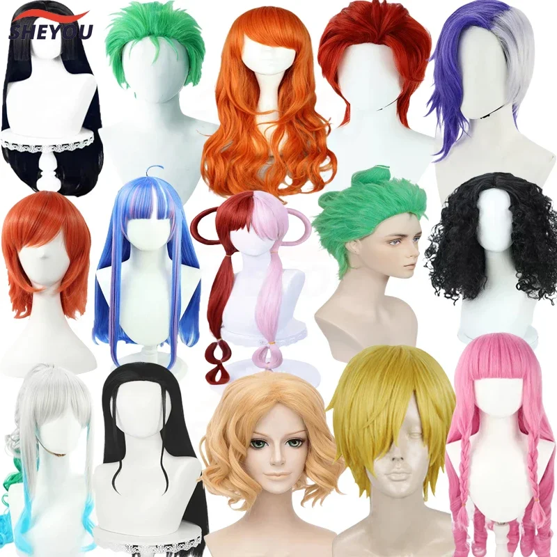 Anime Cosplay Wigs Uta Nami Yamato Boa Hancock Shanks Perona Sanji Roronoa Zoro Ulti Monkey D. Luffy Use Wig Wig Cap