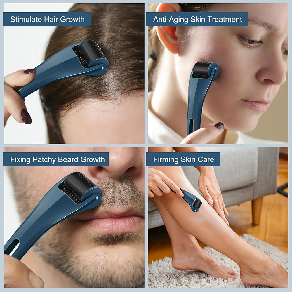 Drs 128 Titanium Legering Real Naald Derma Roller Voor Haar Baard Gezichtshuid Face - Beauty Instrument Zelfzorg Voor Mannen Vrouwen