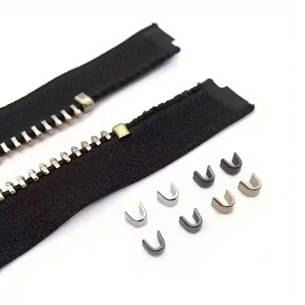 50pcs 3/5/8# High Quality U Shaped Metal Zipper Up Stopper DIY Sewing Craft Clothes Pants Zipper Accessories