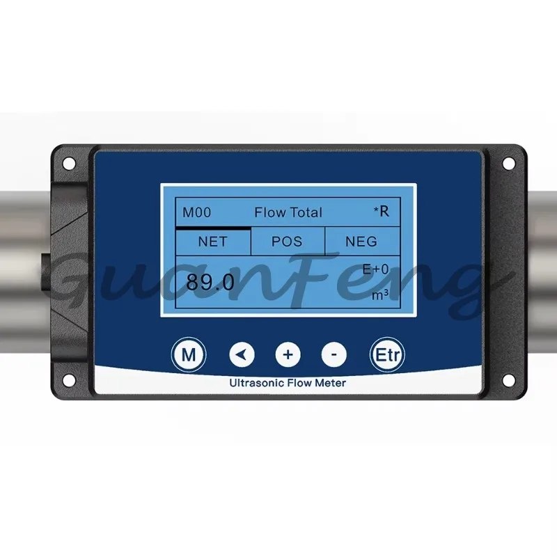 0°C~120°C Clamp-On Ultrasonic Water Flow Meter, Integrated External Mount Ultrasonic Flow Sensor