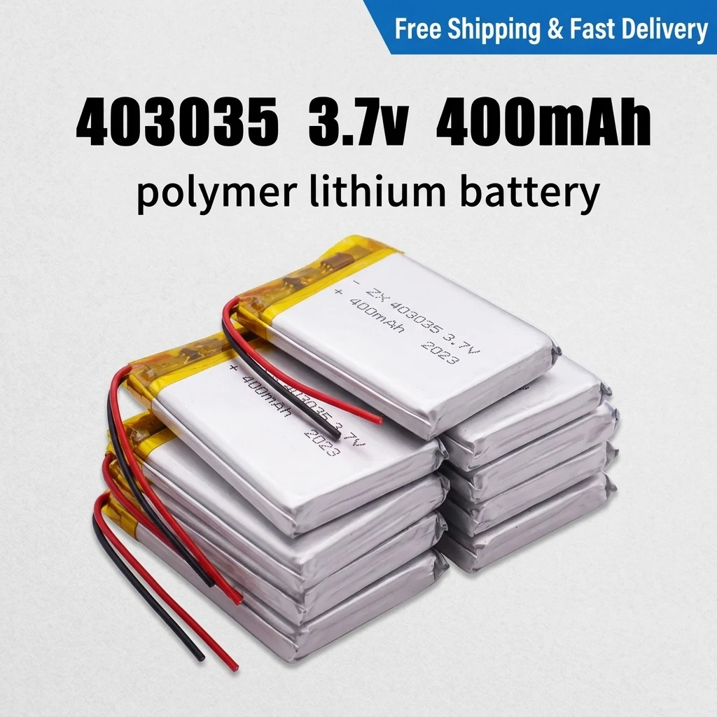 

3.7V 400mAh 403035 Lipo Battery Rechargeable Lithium Polymer Cell with PH2.0 Connector for GPS Navigator