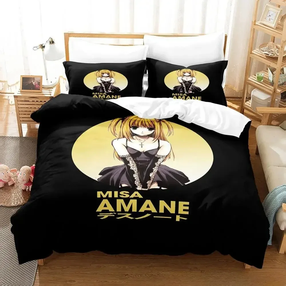 2024 New Death Note Misa Misa Bedding Set Single Twin Full Queen King Size Bed Set Adult Kid Bedroom Duvet cover Sets Anime Bed