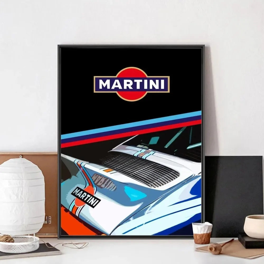 Martini Racing Retro Poster Canvas Painting Bar Retro Poster Mural Modern Home Living Room Bedroom Study Decorative Art