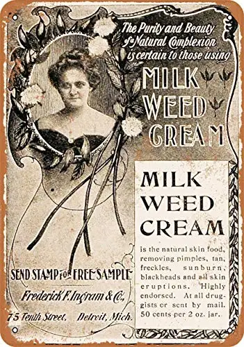 1901 Milk Weed Cream Wall Poster Tin Sign Vintage BBQ Restaurant Dinner Room Cafe Shop Decor