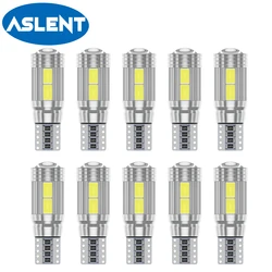 Ampoules LED W5W T10 5630 10SMD pour Feux de Position de Stationnement de Voiture, 12V, Blanc 6500K