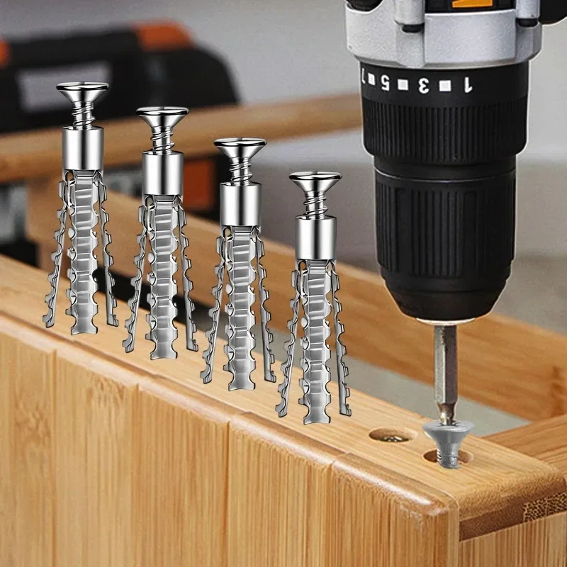

6/8Mm Expansion Pipe For Hollow Walls Metal Expansion Screws Kit Self Tapping Screws Pipe Drilling Plug Fastener Bolt Anchors