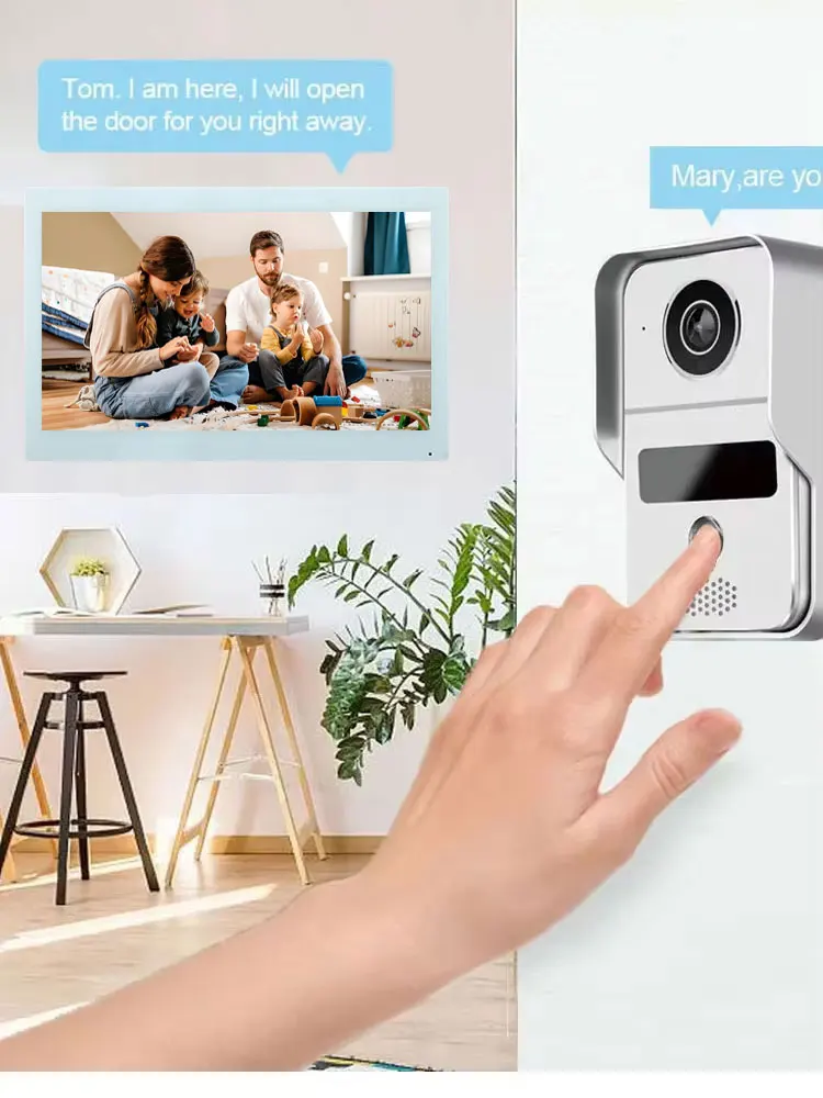 2-draads digitaal video-intercomsysteem Draadloos 5G WiFi videodeurtelefoon Tuya Smart Deurbel 4in1 Ontgrendelen 7/10 inch 1V1/1V2 Optioneel - afbeelding 2