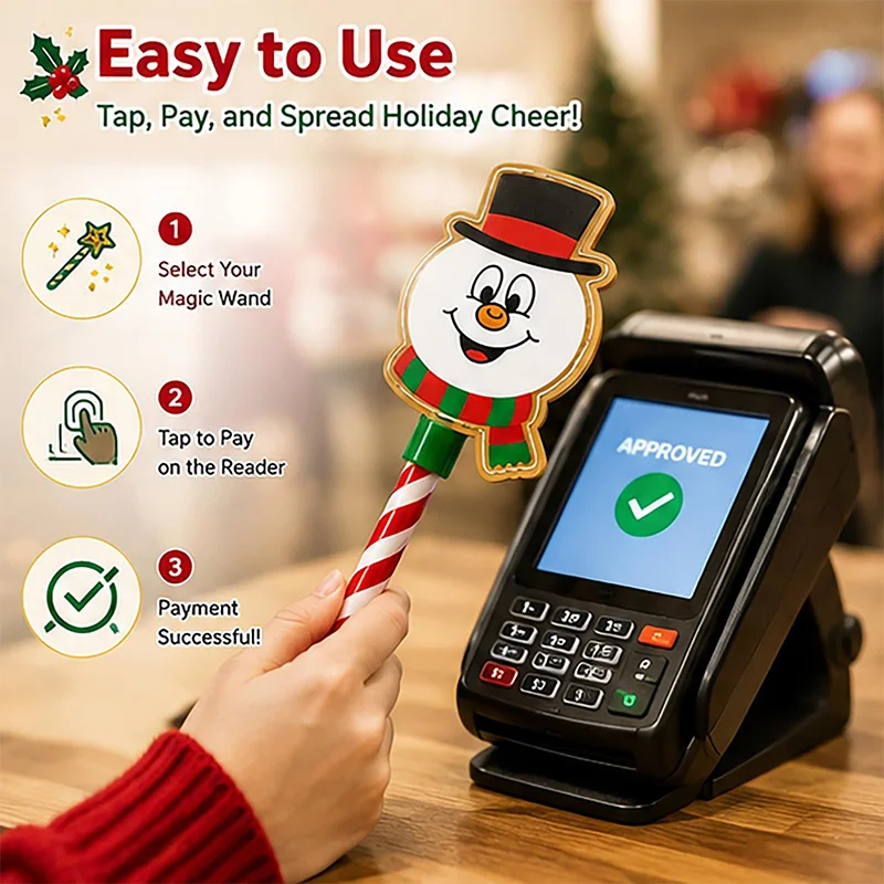 Christmas Payment Magic Wand 3D Print Santa Claus Magic Wand Tap To Pay Card Holder Portable NFC Card Credit Card Holder
