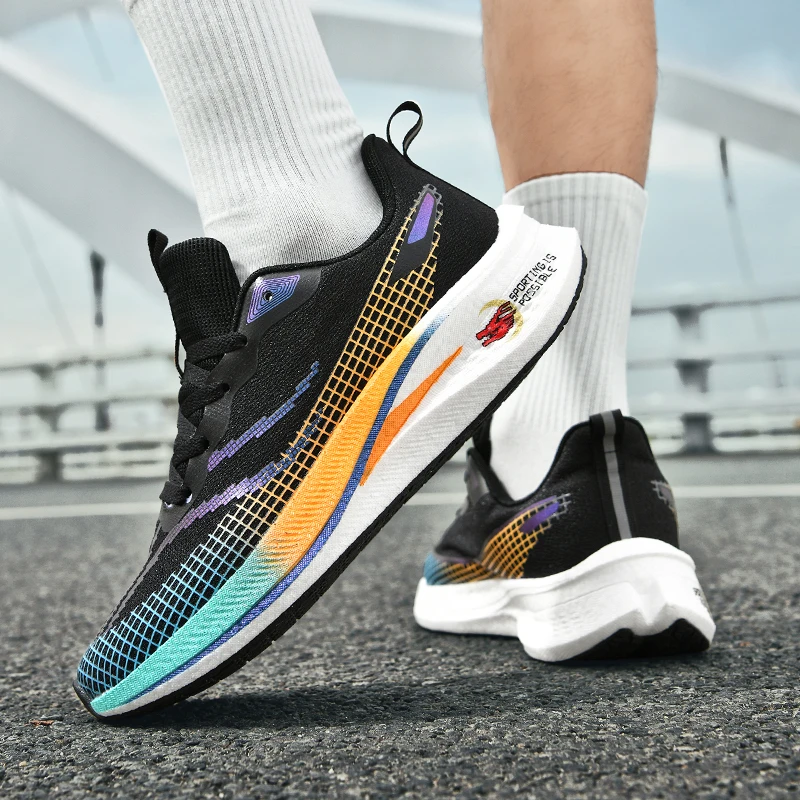 

Men's sports shoes, lightweight carbon plate racing running shoes, winter shock absorption, anti slip, wear-resistant, breathabl