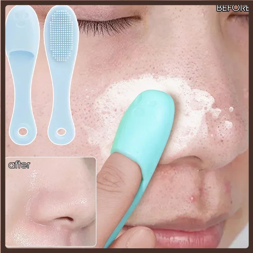Silicone Nose Brush Facial Pore Cleaner Portable Blackhead Double-sided Massage Brushes Beauty Cleaning Tool Facial Nasal Scrub