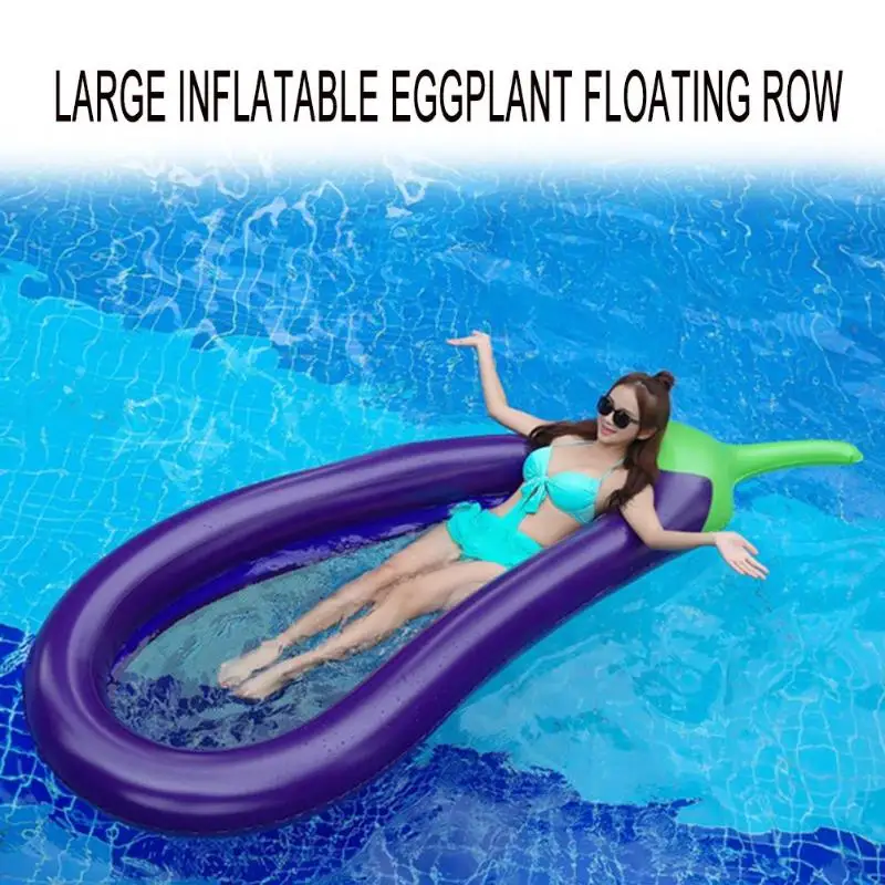 Summer Swimming Pool Floating Inflatable Eggplant  Mattress Swimming Ring Circle Island Cool Water Party Toy boia piscina ChildR