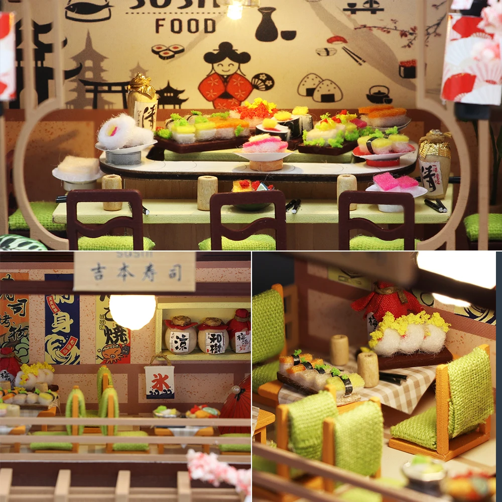 Cutebee Doll House Furniture Miniature Dollhouse DIY Miniature House Japanese architecture Toys for Children