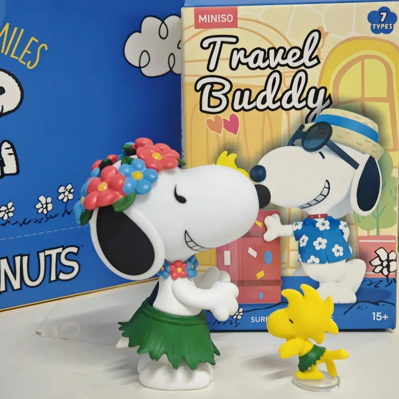 Peanut Anime Snoopy Travel Companion Series Blind Box Static Doll Decor Collection Surrounding Puppies Bag Hanging Toy Kids Gift view 4