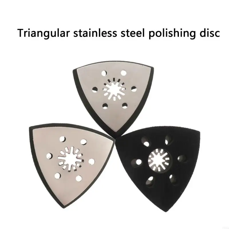 Multipurpose Metal Backed 6 Hole Sanding Pad Plate Disc 93mm Triangular Optimized For Reduced Dust Accumulation