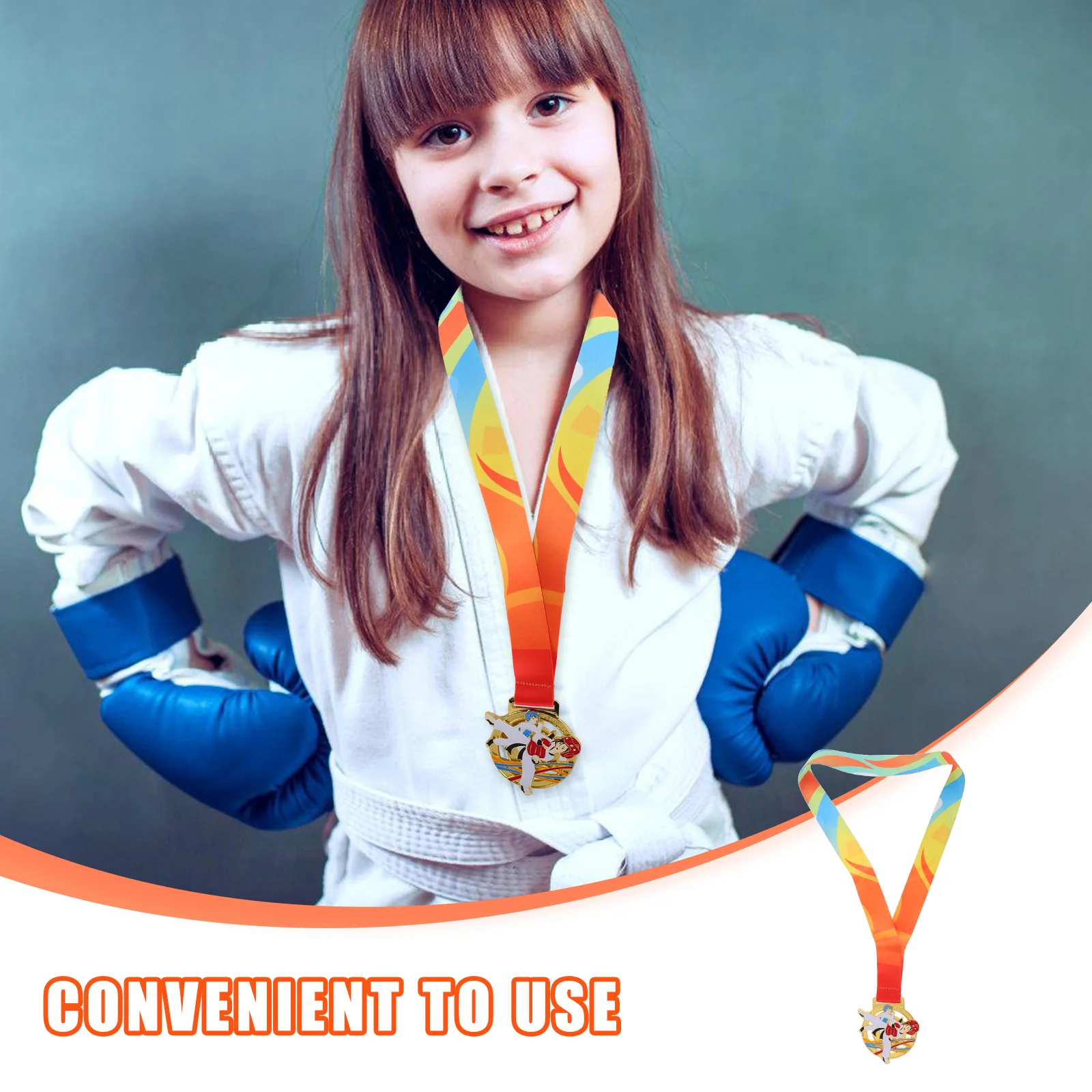 Medallas ganadoras de Taekwondo para niños, medallas de reconocimiento de premios de artes marciales plateadas de Metal duradero, premio de competición campeón para niños