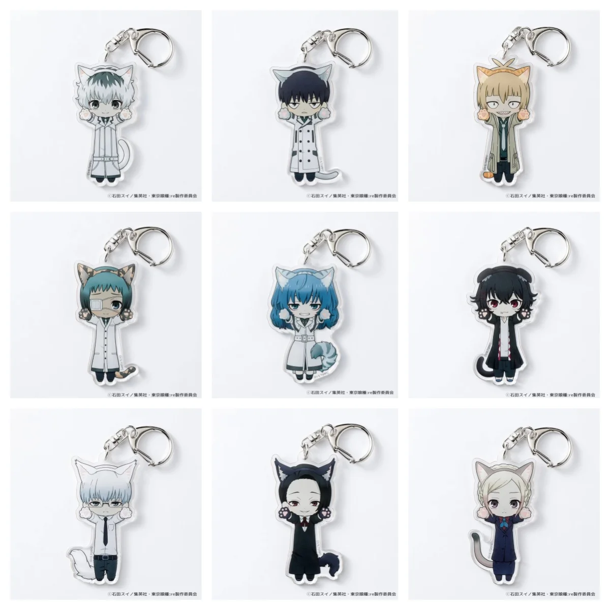Tokyo Ghoul:re Llavero con Orejas de Gato para Mujer, Llavero para Hombre, Haise Sasaki, Kuki Urie, Llavero Acrílico, Colgante Ginshi Shirazu