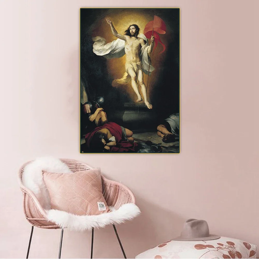 Citon Murillo 《resurrección del Señor》 lienzo pintura al óleo obra de arte póster imagen decoraciones de pared decoración del hogar para sala de estar