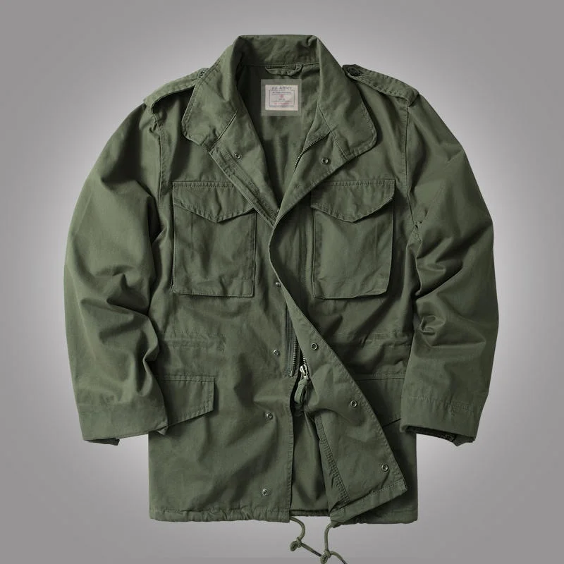 

US Military Sle M65 Field Jaet Men's Mid-Length Camouflage Outdoor Workwear Multi-ket Retro Outdoor Coat