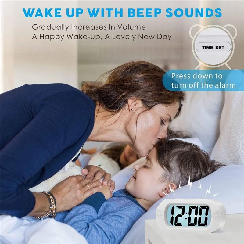 ABLN-Sleek Travel Friendly Digital Alarm Clock With Easy To Read Large Numbers & Night Light Option