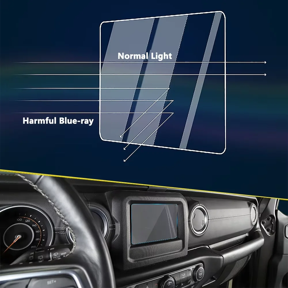 الملاحة شاشة الزجاج المقسى حامي الشاشة ل جيب رانجلر JL 2018-2022 7 بوصة نظام تحديد المواقع طبقة رقيقة واقية الملحقات الداخلية #4