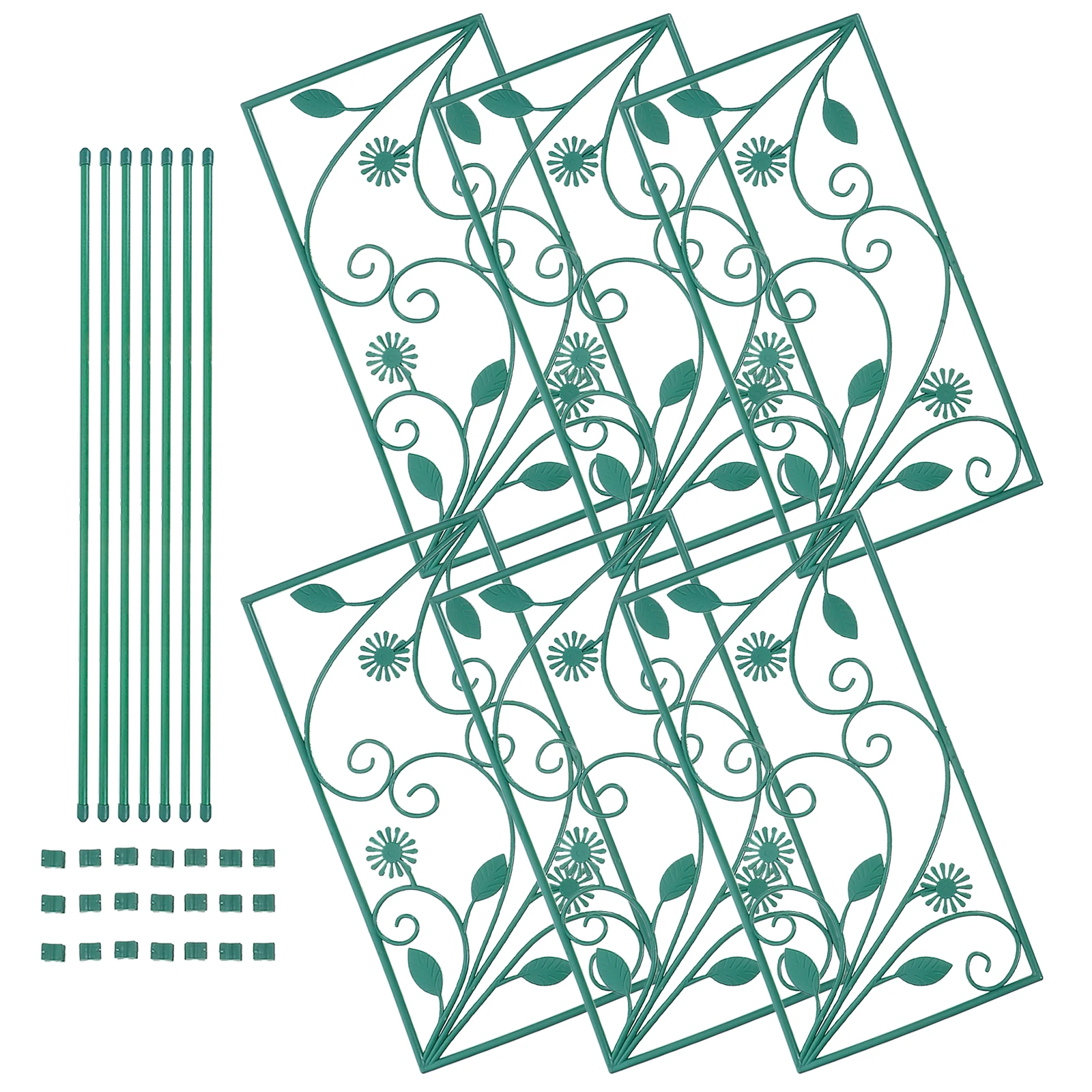 

6Pcs Decorative Plant Trellis Indoor Outdoor Garden Climbing Frame Supports Pebble Stone Border Strips Garden Plant Trellis