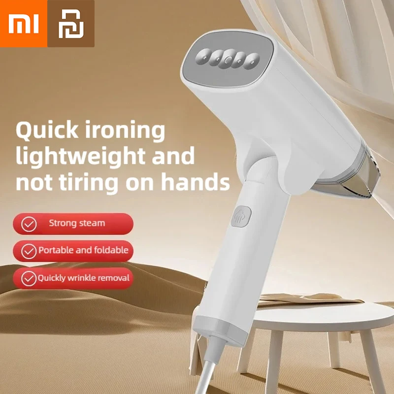 Xiaomi Youpin منظف البخار الكهربائي المحمولة طوي إزالة العث مكوّاة مسطحة 1300 واط تسخين سريع آلة تنظيف الملابس بالبخار جديد
